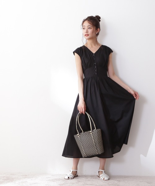 N.（N. Natural Beauty Basic）（エヌエヌナチュラルビューティーベーシック）の「【S Size Line】◆Ｖネックギャザーワンピース（ワンピース・レディース・ブラック/ブルー/スモークピンク/グリーン/ブルー系その他・SMALL/MEDIUM）」の11枚目の写真