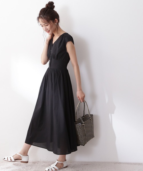N.（N. Natural Beauty Basic）（エヌエヌナチュラルビューティーベーシック）の「【S Size Line】◆Ｖネックギャザーワンピース（ワンピース・レディース・ブラック/ブルー/スモークピンク/グリーン/ブルー系その他・SMALL/MEDIUM）」の13枚目の写真