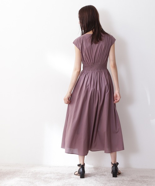 N.（N. Natural Beauty Basic）（エヌエヌナチュラルビューティーベーシック）の「【S Size Line】◆Ｖネックギャザーワンピース（ワンピース・レディース・ブラック/ブルー/スモークピンク/グリーン/ブルー系その他・SMALL/MEDIUM）」の15枚目の写真