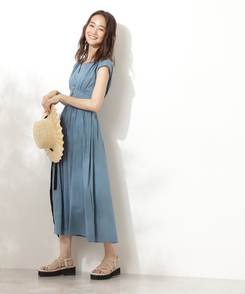 N.（N. Natural Beauty Basic）（エヌエヌナチュラルビューティーベーシック）の「【S Size Line】◆Ｖネックギャザーワンピース（ワンピース・レディース・ブラック/ブルー/スモークピンク/グリーン/ブルー系その他・SMALL/MEDIUM）」の19枚目の写真