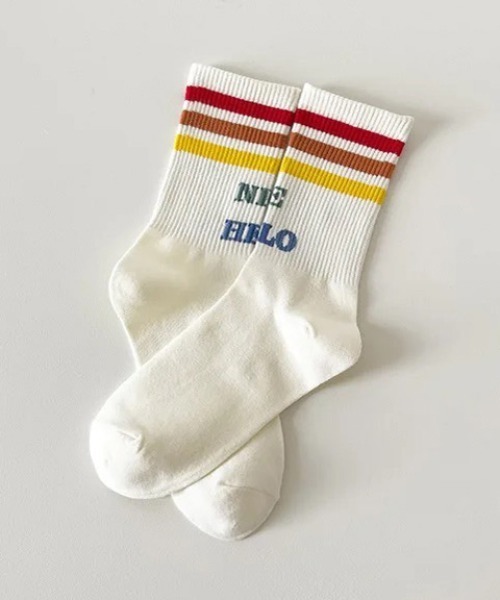 ammy.（エイミードット）の「【 ammy. / エイミードット 】 ポップ ロゴ プリント ソックス（ソックス/靴下・レディース・D/E/A/B/C・FREE）」の2枚目の写真