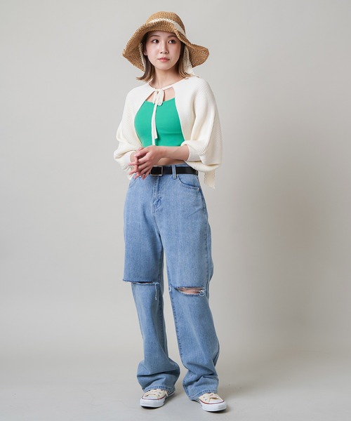 SPINNS（スピンズ）の「レースリボン付 つば広ペーパーハット（ハット・レディース・ベージュ/ライトベージュ・ONESIZE）」の15枚目の写真