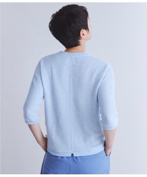 SIPULI（シプリ）の「Soft TOP URAKE ドルマンプルオーバー（Tシャツ/カットソー・レディース・イエロー×グリーン/サックスブルー・2）」の5枚目の写真