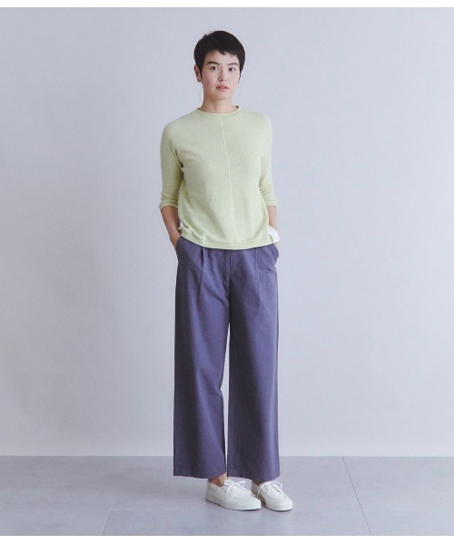 SIPULI（シプリ）の「Soft TOP URAKE ドルマンプルオーバー（Tシャツ/カットソー・レディース・イエロー×グリーン/サックスブルー・2）」の4枚目の写真