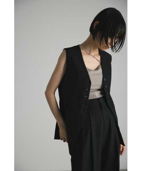 スタイルミキサー　リネンミックスルーズベスト　ブラック スタイルミキサー リネンミックスルーズベスト ブラック リネン