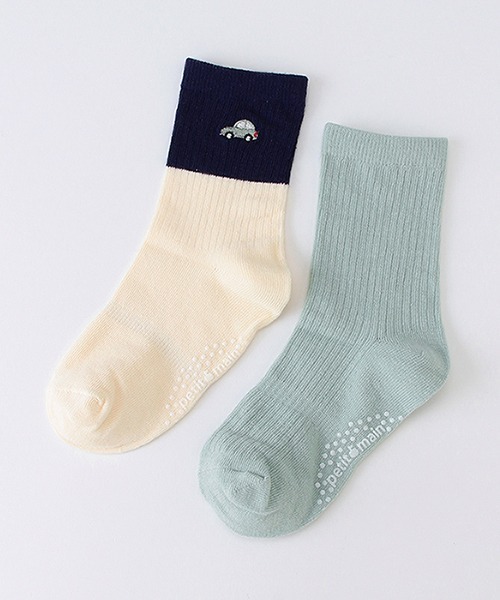 petit main（プティマイン）の「アソートソックス2P（ソックス/靴下・キッズ・ラベンダー/オフホワイト/ブラウン/ライトグリーン・L/M/SS/S）」の4枚目の写真