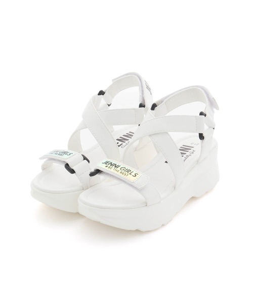 JENNI（ジェニィ）の「厚底クロススポサン（サンダル・キッズ・オフホワイト/ブラック・21cm/20cm/22cm/24cm/23cm）」の5枚目の写真