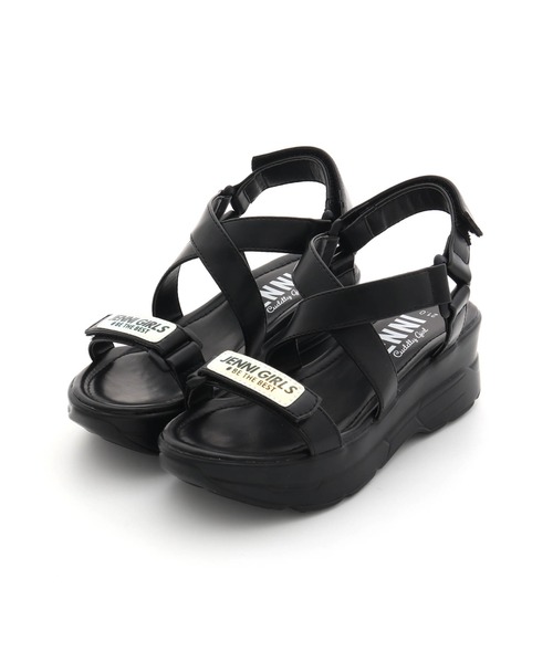 JENNI（ジェニィ）の「厚底クロススポサン（サンダル・キッズ・オフホワイト/ブラック・21cm/20cm/22cm/24cm/23cm）」の7枚目の写真