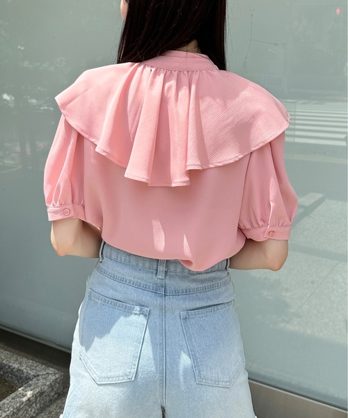 one way（ワンウェイ）の「ラッフル襟付きブラウス（シャツ/ブラウス・レディース・ホワイト系その他/ベージュ系その他/ホワイト/ピンク/ブルー・FREE）」の17枚目の写真