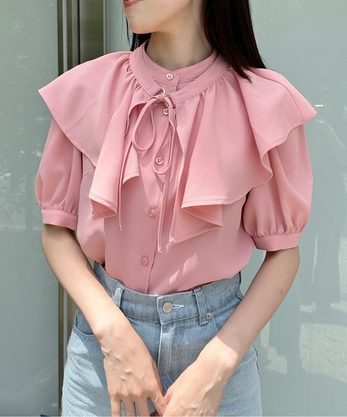 one way（ワンウェイ）の「ラッフル襟付きブラウス（シャツ/ブラウス・レディース・ホワイト系その他/ベージュ系その他/ホワイト/ピンク/ブルー・FREE）」の18枚目の写真