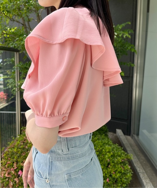 one way（ワンウェイ）の「ラッフル襟付きブラウス（シャツ/ブラウス・レディース・ホワイト系その他/ベージュ系その他/ホワイト/ピンク/ブルー・FREE）」の19枚目の写真