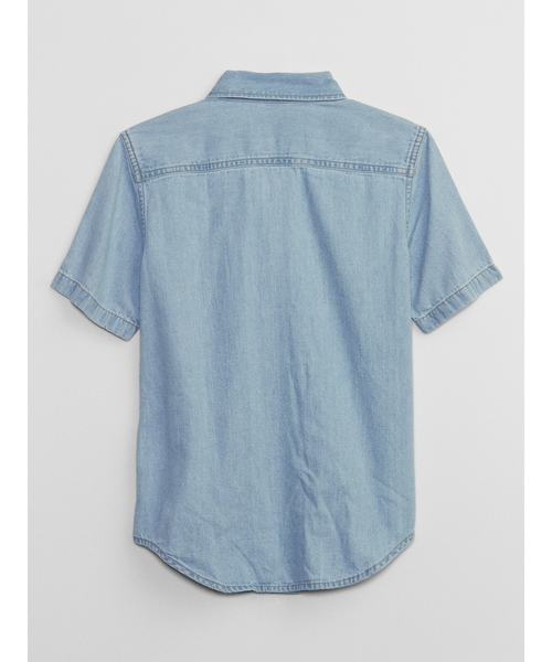 GAP（ギャップ）の「ウォッシュウェル シャンブレーシャツ (キッズ)（シャツ/ブラウス・キッズ・ブルー・S/XXL/L/XL/M/XS）」の3枚目の写真