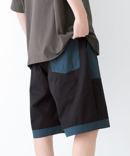 n'OrLABEL（ノアールレーベル）の「『配色異素材ハーフパンツ』（その他パンツ・メンズ・キャメル/ブラック・M/L/XL）」の16枚目の写真
