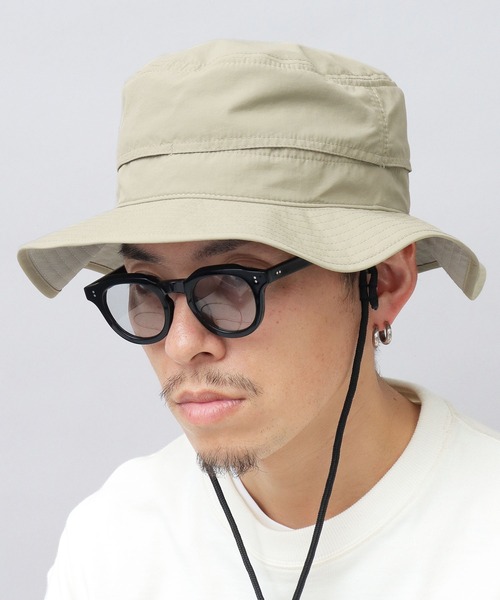 A.M.S.（エーエムエス）の「撥水加工 ナイロン 配色 ワイドアドベンチャーハット（ハット・メンズ・ネイビー/ブラック/ベージュ/グレー/ブルー・FREE）」の8枚目の写真
