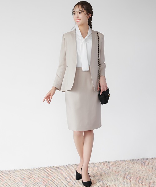 Flolia(フロリア)の「タイトスカート オフィス ビジネス フォーマル【洗える】(スカート・レディース・ベージュ/ネイビー/チャコールグレー・S/M/L/2L)」の11枚目の写真
