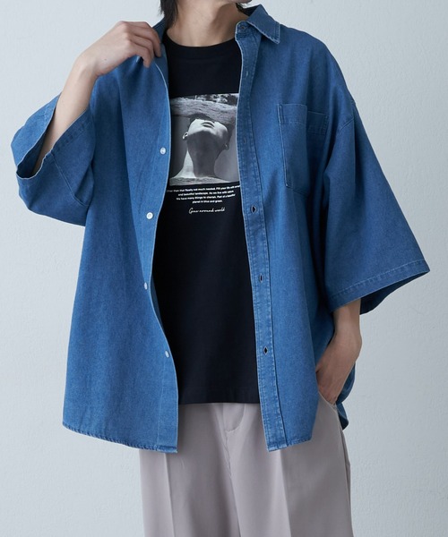COLONY 2139（コロニートゥーワンスリーナイン）の「デニムBIGシャツ（シャツ/ブラウス・メンズ・インディゴブルー/サックスブルー・MEDIUM/LARGE）」の2枚目の写真