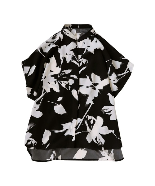 antiqua(アンティカ)の「バックタック入り花柄シャツ(シャツ/ブラウス・レディース・ホワイト/ブラック・FREE)」の20枚目の写真