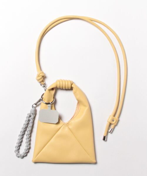 cache cache（カシュ カシュ）の「カシュカシュ cachecache / ソフト合皮ミニバッグ付きスマホストラップセット（ショルダーバッグ・レディース・ライトグレー/ブラック/イエロー/オレンジ/グリーン・FREE）」の5枚目の写真