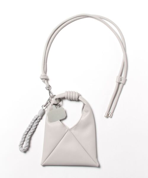 cache cache（カシュ カシュ）の「カシュカシュ cachecache / ソフト合皮ミニバッグ付きスマホストラップセット（ショルダーバッグ・レディース・ライトグレー/ブラック/イエロー/オレンジ/グリーン・FREE）」の3枚目の写真