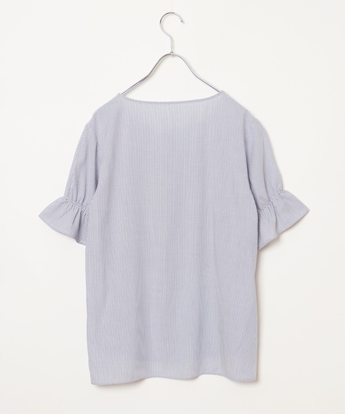 ikka(イッカ)の「【接触冷感】ひやっとシャーリングスリーブブラウス(シャツ/ブラウス・レディース・ネイビー/ブルー/ブラック・S/M/L)」の6枚目の写真