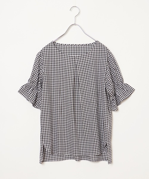 ikka(イッカ)の「【接触冷感】ひやっとシャーリングスリーブブラウス(シャツ/ブラウス・レディース・ネイビー/ブルー/ブラック・S/M/L)」の16枚目の写真