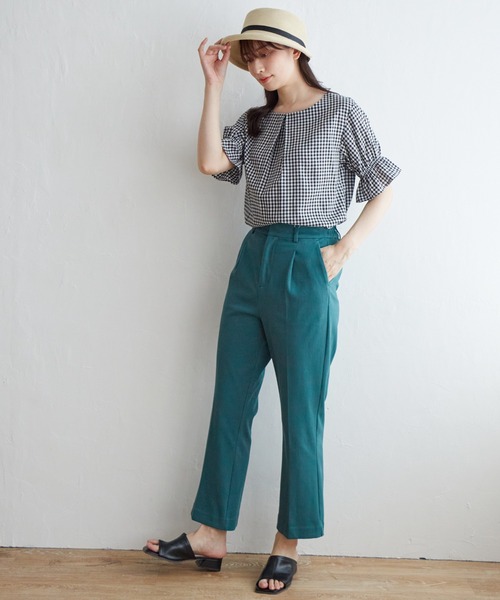 ikka(イッカ)の「【接触冷感】ひやっとシャーリングスリーブブラウス(シャツ/ブラウス・レディース・ネイビー/ブルー/ブラック・S/M/L)」の13枚目の写真