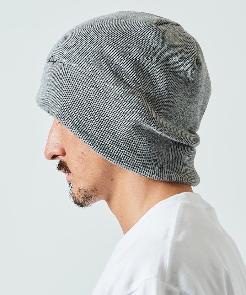 ACANTHUS(アカンサス)の「mko11267- Script Logo Back Pool Knit Cap ニットキャップ(ニットキャップ/ビーニー・メンズ・ブラック/グレー・FREE)」の3枚目の写真