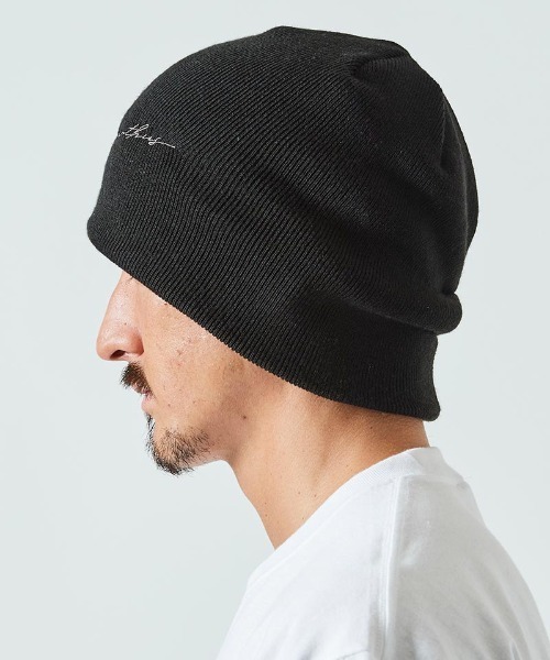ACANTHUS(アカンサス)の「mko11267- Script Logo Back Pool Knit Cap ニットキャップ(ニットキャップ/ビーニー・メンズ・ブラック/グレー・FREE)」の4枚目の写真