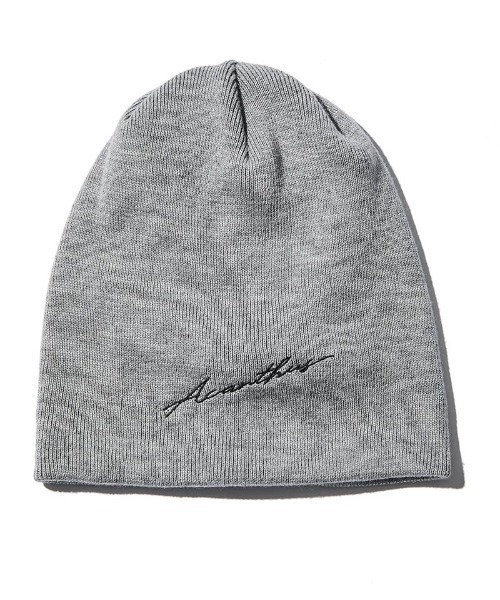 ACANTHUS(アカンサス)の「mko11267- Script Logo Back Pool Knit Cap ニットキャップ(ニットキャップ/ビーニー・メンズ・ブラック/グレー・FREE)」の6枚目の写真