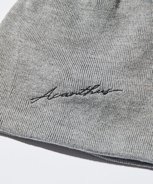 ACANTHUS(アカンサス)の「mko11267- Script Logo Back Pool Knit Cap ニットキャップ(ニットキャップ/ビーニー・メンズ・ブラック/グレー・FREE)」の7枚目の写真