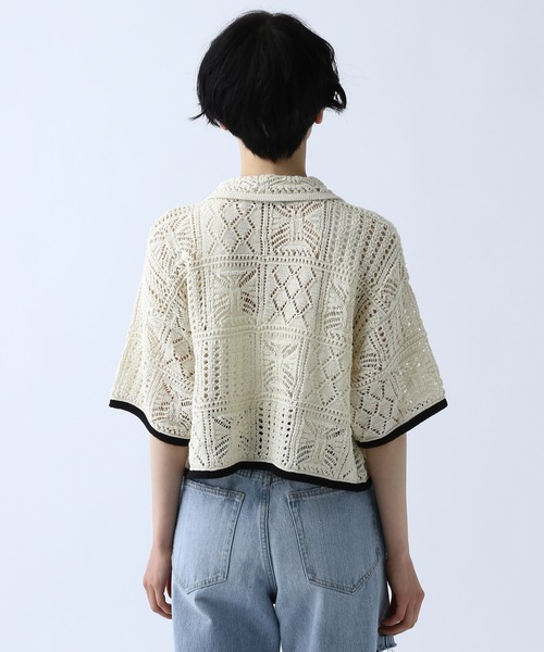 PAGEBOY（ページボーイ）の「クロシェライクシャツカーディガン（カーディガン/ボレロ・レディース・ブラック/ブルー/オフホワイト・FREE）」の13枚目の写真