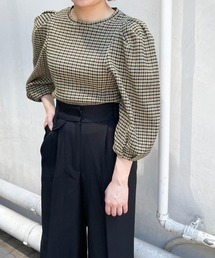 KBF | ギンガムタックスリーブプルオーバー(シャツ/ブラウス)
