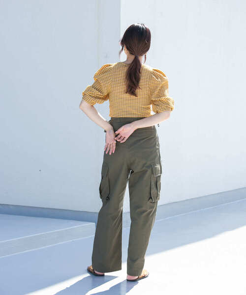 KBF（ケイビーエフ）の「ギンガムタックスリーブプルオーバー（シャツ/ブラウス・レディース・ホワイト系その他/イエロー系その他/グリーン系その他・ONE）」の9枚目の写真