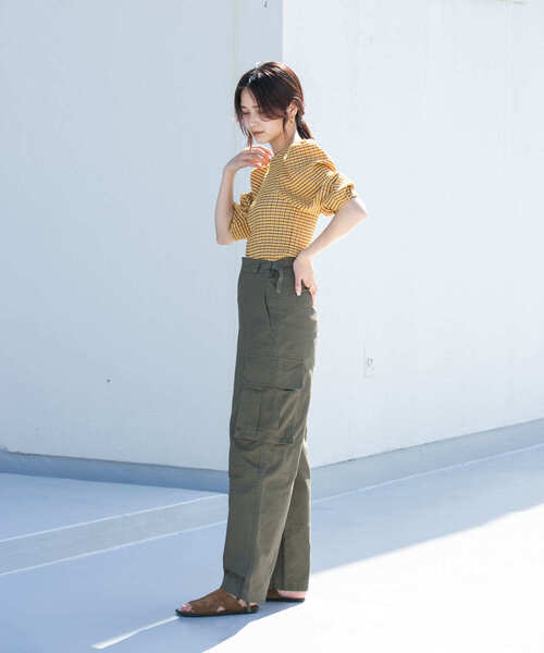 KBF（ケイビーエフ）の「ギンガムタックスリーブプルオーバー（シャツ/ブラウス・レディース・ホワイト系その他/イエロー系その他/グリーン系その他・ONE）」の10枚目の写真