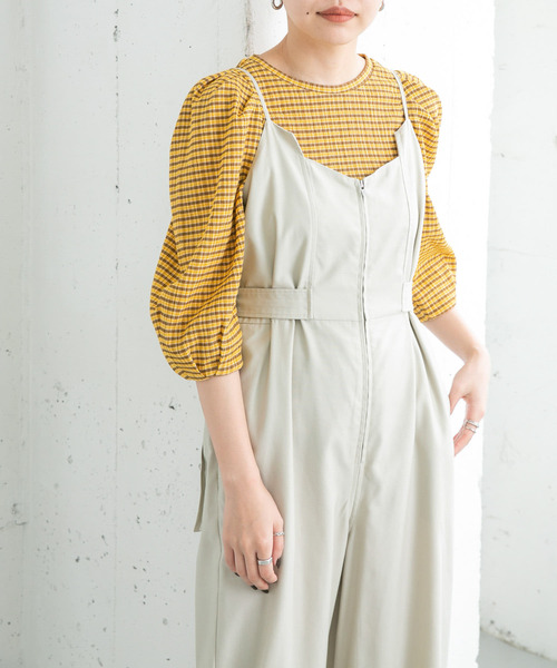 KBF（ケイビーエフ）の「ギンガムタックスリーブプルオーバー（シャツ/ブラウス・レディース・ホワイト系その他/イエロー系その他/グリーン系その他・ONE）」の12枚目の写真