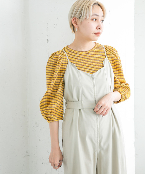 KBF（ケイビーエフ）の「ギンガムタックスリーブプルオーバー（シャツ/ブラウス・レディース・ホワイト系その他/イエロー系その他/グリーン系その他・ONE）」の15枚目の写真