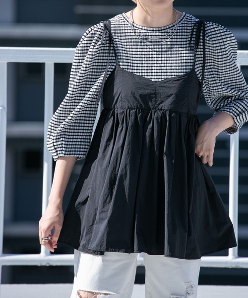 KBF（ケイビーエフ）の「ギンガムタックスリーブプルオーバー（シャツ/ブラウス・レディース・ホワイト系その他/イエロー系その他/グリーン系その他・ONE）」の22枚目の写真