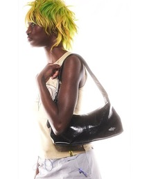 Basic Pleasure Mode | 【Basic Pleasure Mode/ ベーシックプレジャーモード 】PU SHOULDER BAG WITH BRANDED GUMMY/ フェイクレザー ショルダーバッグ レザーハンドバッグ ウィズブランドガミィ(ショルダーバッグ)