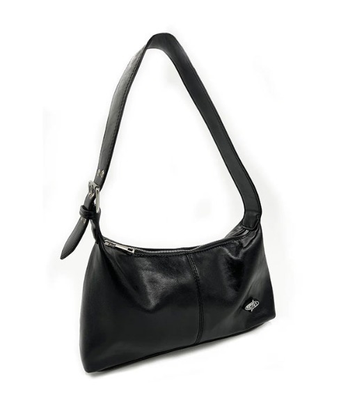 Basic Pleasure Mode(ベーシックプレジャーモード)の「【Basic Pleasure Mode/ ベーシックプレジャーモード 】PU SHOULDER BAG WITH BRANDED GUMMY/ フェイクレザー ショルダーバッグ レザーハンドバッグ ウィズブランドガミィ(ショルダーバッグ・メンズ・ブラック・ONE SIZE)」の8枚目の写真