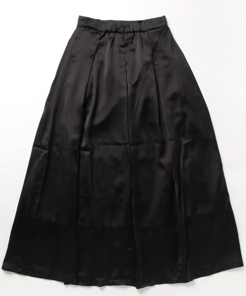 黒スカート NEUNA スカート シアーサテン切替ロングマーメイドスカート
