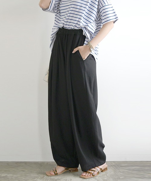 and it_（アンドイット）の「リネンミックスサーカスパンツ（その他パンツ・レディース・ライトグレー/ブラック/ナチュラル/ブラック×ホワイト・M-L）」の15枚目の写真
