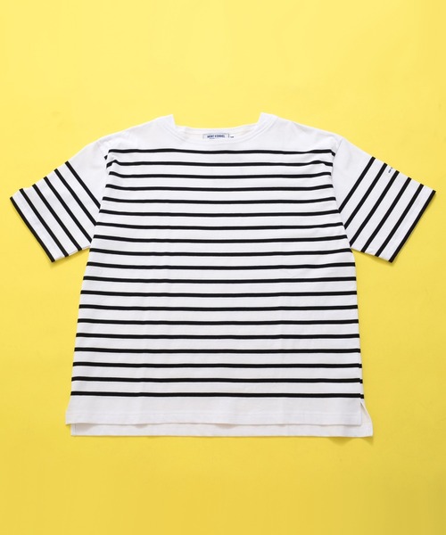 MONT KEMMEL（モンケメル）の「MONT KEMMEL モンケメル BASQUE SHIRTS SHORT SLEEVE バスクシャツ/ボートネック パネルボーダー Tシャツ（Tシャツ/カットソー・レディース・グリーン/ホワイト×ブルー/ホワイト×ブラック/ブラック×ホワイト/ホワイト系その他/ホワイト系その他2・38/36）」の3枚目の写真