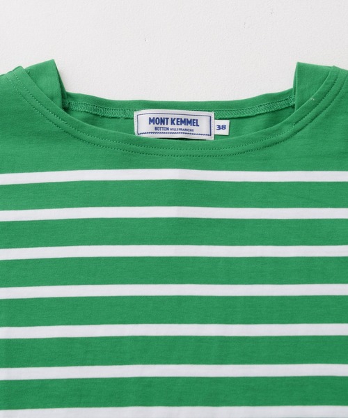 MONT KEMMEL（モンケメル）の「MONT KEMMEL モンケメル BASQUE SHIRTS SHORT SLEEVE バスクシャツ/ボートネック パネルボーダー Tシャツ（Tシャツ/カットソー・レディース・グリーン/ホワイト×ブルー/ホワイト×ブラック/ブラック×ホワイト/ホワイト系その他/ホワイト系その他2・38/36）」の9枚目の写真