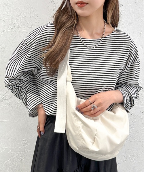 apres jour mignon（アプレジュールミニョン）の「シアーボーダープルオーバー【ZOZOTOWN限定アイテム】（Tシャツ/カットソー・レディース・ブルー/ネイビー/その他/グリーン/ブラック/ピンク・X-LARGE/フリー）」の6枚目の写真