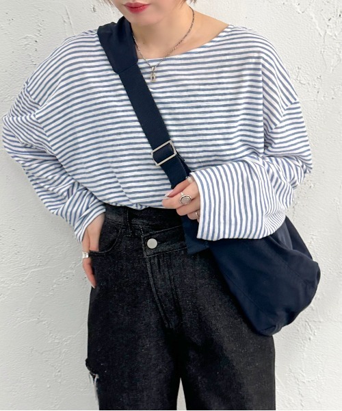 apres jour mignon（アプレジュールミニョン）の「シアーボーダープルオーバー【ZOZOTOWN限定アイテム】（Tシャツ/カットソー・レディース・ブルー/ネイビー/その他/グリーン/ブラック/ピンク・X-LARGE/フリー）」の22枚目の写真