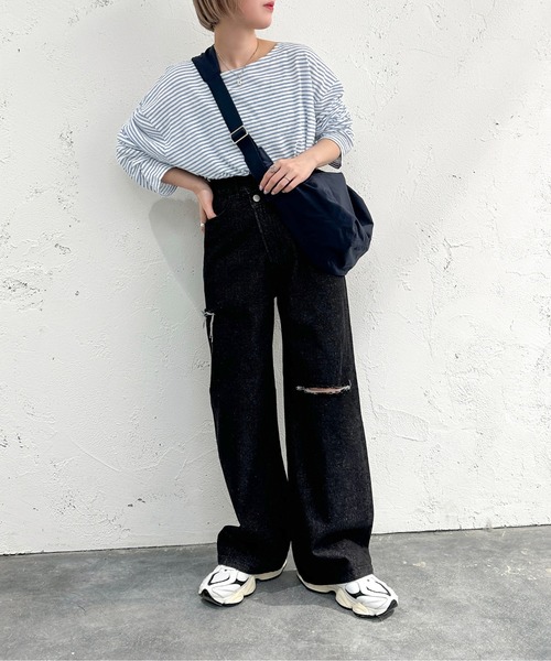 apres jour mignon（アプレジュールミニョン）の「シアーボーダープルオーバー【ZOZOTOWN限定アイテム】（Tシャツ/カットソー・レディース・ブルー/ネイビー/その他/グリーン/ブラック/ピンク・X-LARGE/フリー）」の13枚目の写真