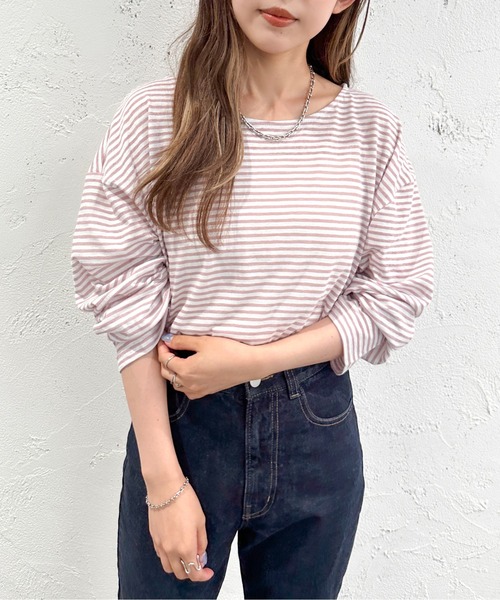 apres jour mignon（アプレジュールミニョン）の「シアーボーダープルオーバー【ZOZOTOWN限定アイテム】（Tシャツ/カットソー・レディース・ブルー/ネイビー/その他/グリーン/ブラック/ピンク・X-LARGE/フリー）」の19枚目の写真