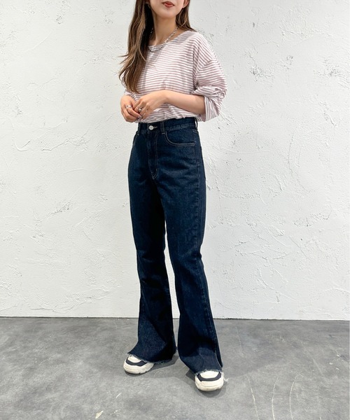 apres jour mignon（アプレジュールミニョン）の「シアーボーダープルオーバー【ZOZOTOWN限定アイテム】（Tシャツ/カットソー・レディース・ブルー/ネイビー/その他/グリーン/ブラック/ピンク・X-LARGE/フリー）」の14枚目の写真