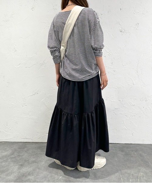 apres jour mignon（アプレジュールミニョン）の「シアーボーダープルオーバー【ZOZOTOWN限定アイテム】（Tシャツ/カットソー・レディース・ブルー/ネイビー/その他/グリーン/ブラック/ピンク・X-LARGE/フリー）」の15枚目の写真