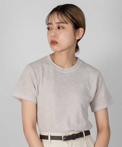Amiur（エミレ）の「useful stretch fit tops（Tシャツ/カットソー・レディース・ブラウン系その他/ベージュ/ブラック・FREE）」の6枚目の写真